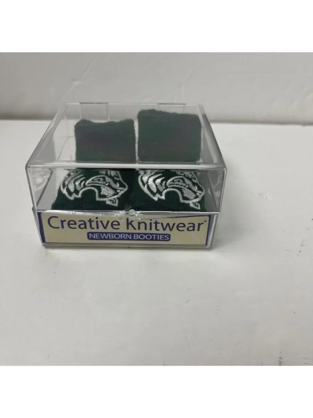 Creative Knitware Utah Valley Wolverines NIP Baby Booties Gift Box
